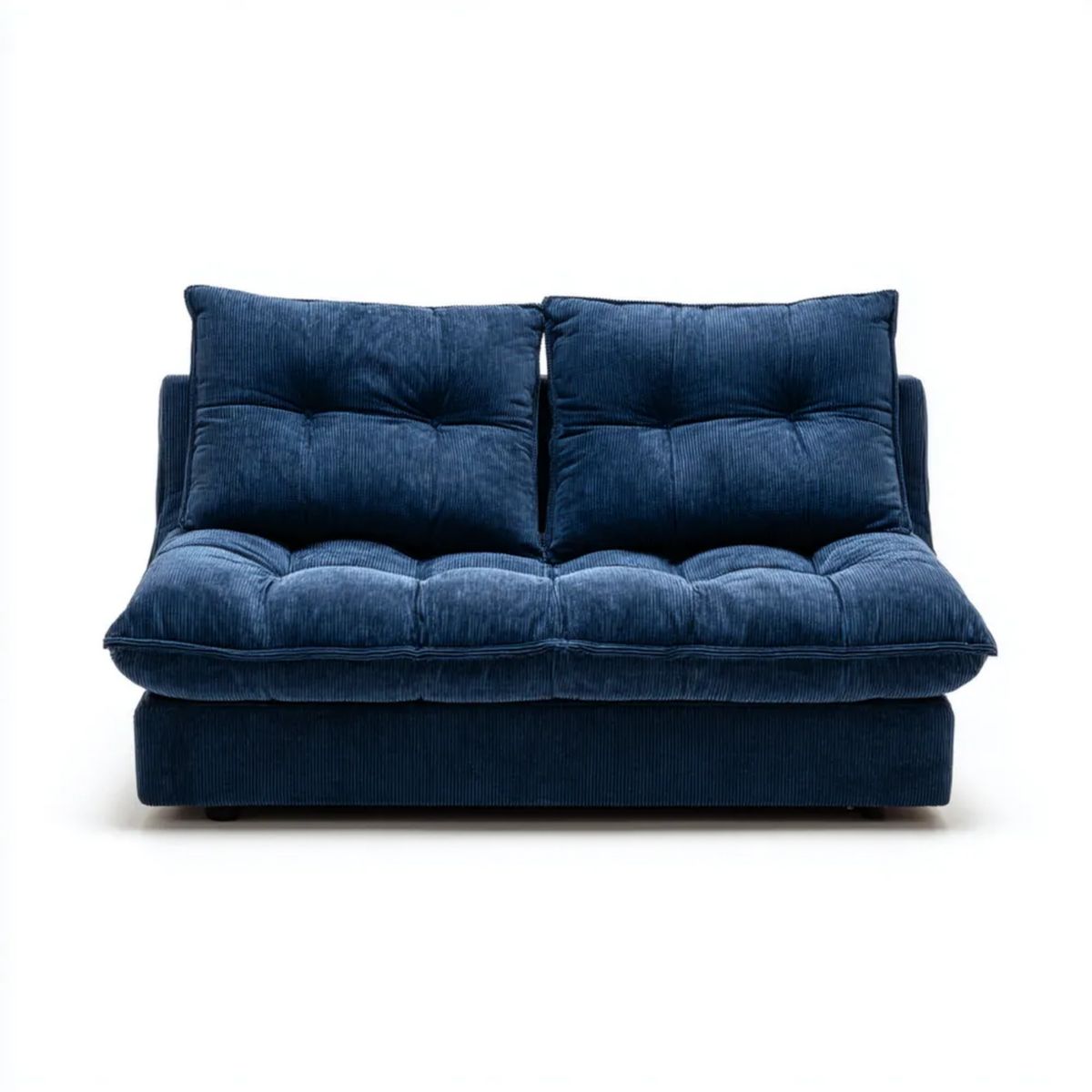Dwuosobowa sofa ze sztruksu poliestrowego granatowa, 170 x 90 x 85 cm