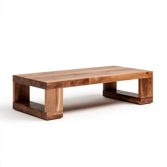 Brązowy prostokątny stolik kawowy z litego drewna palisandru indyjskiego 110 x 60 x 35 cm