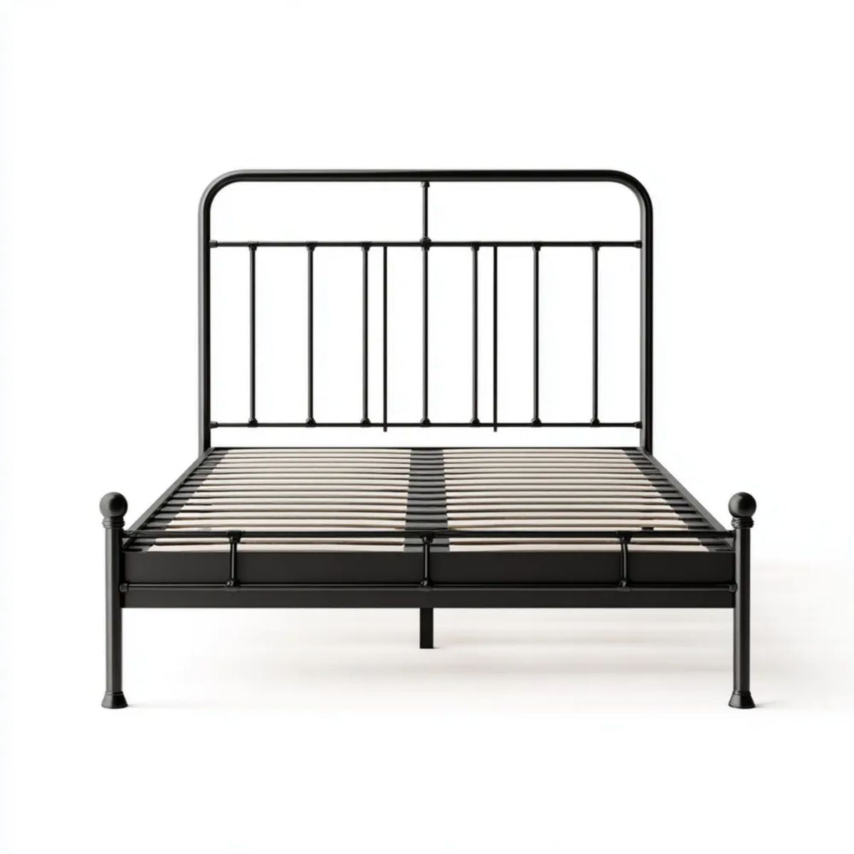 Łóżko metalowe z ramą i stelażem 160 x 200 cm czarne