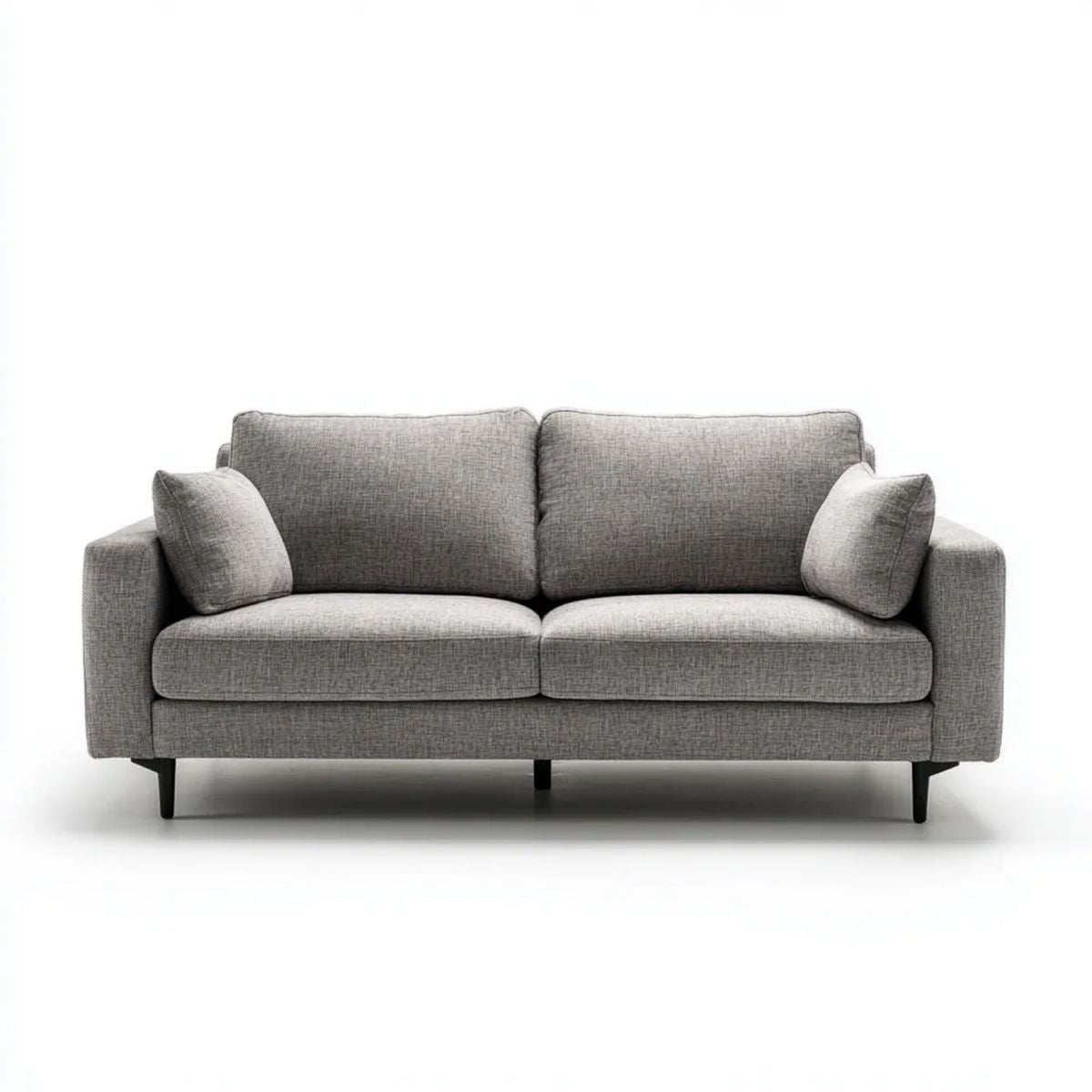 Dwuosobowa sofa szara z tapicerką poliestrową, 190 x 90 x 85 cm