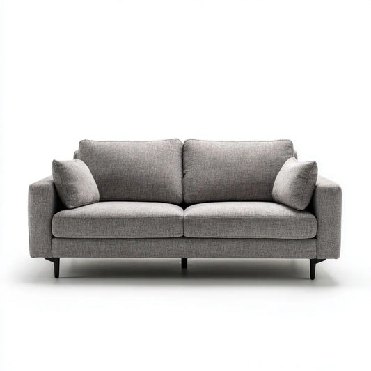 Dwuosobowa sofa szara z tapicerką poliestrową, 190 x 90 x 85 cm