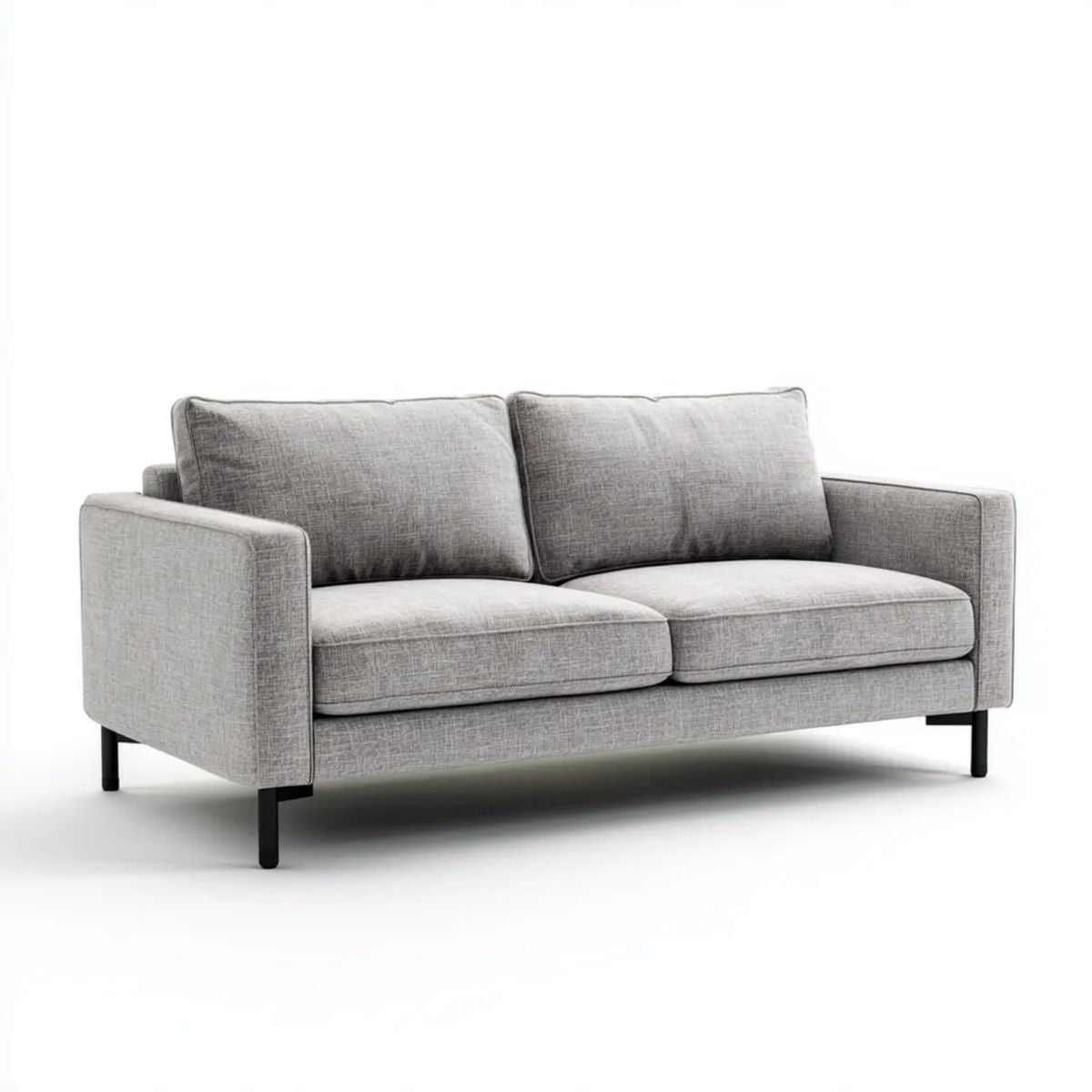 Dwuosobowa sofa z tkaniny poliestrowej, szaro-czarna, 180 × 85 × 84 cm
