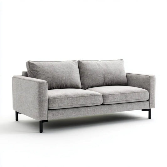 Dwuosobowa sofa z tkaniny poliestrowej, szaro-czarna, 180 × 85 × 84 cm