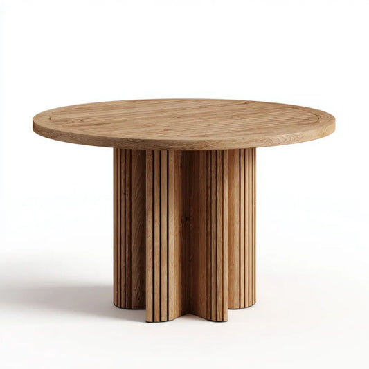 Okrągły stół drewniany z litego naturalnego dębu Ø120 cm, wys. 75 cm