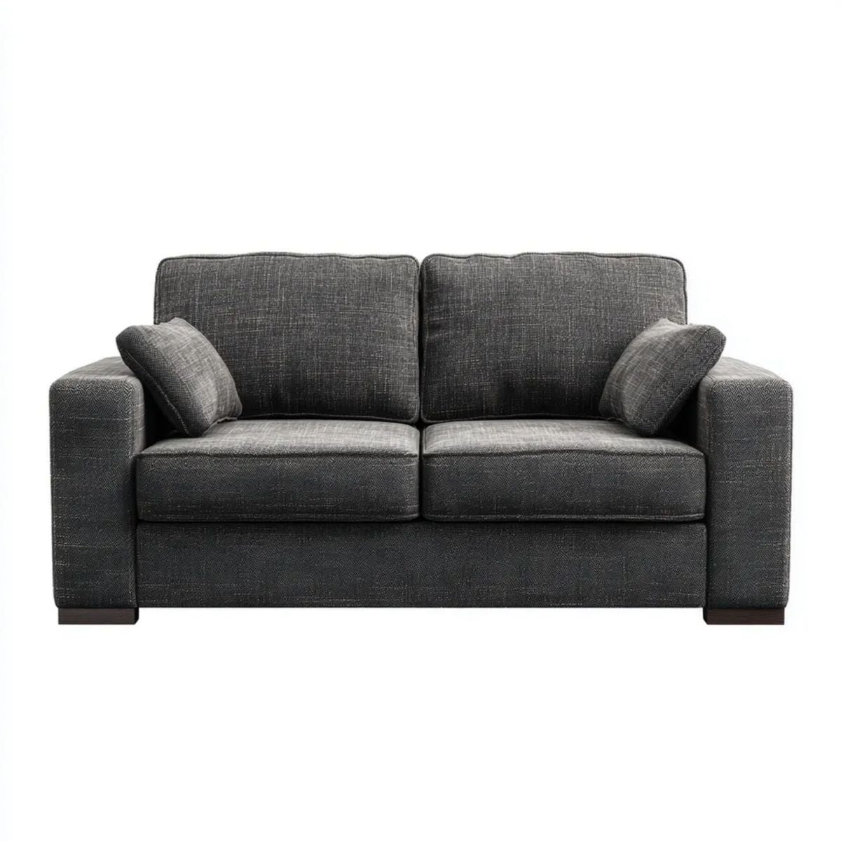 Sofa dwuosobowa grafitowa z tapicerką poliestrową 178 x 91 x 89 cm