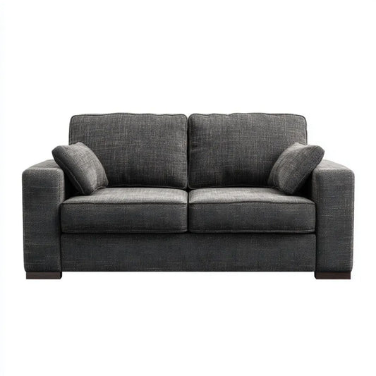 Sofa dwuosobowa grafitowa z tapicerką poliestrową 178 x 91 x 89 cm