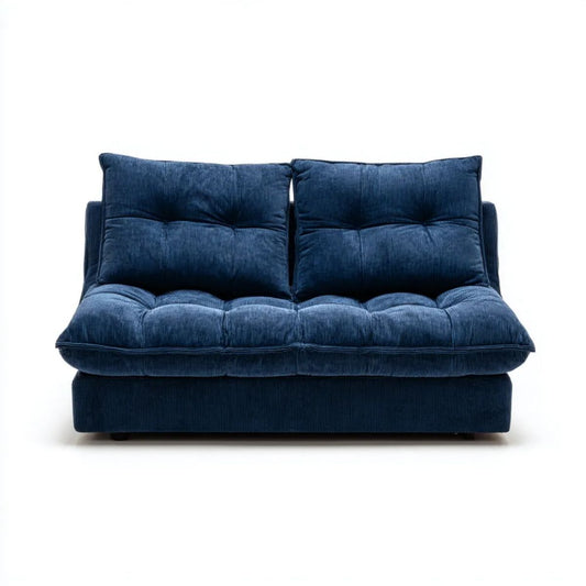 Dwuosobowa sofa ze sztruksu poliestrowego granatowa, 170 x 90 x 85 cm