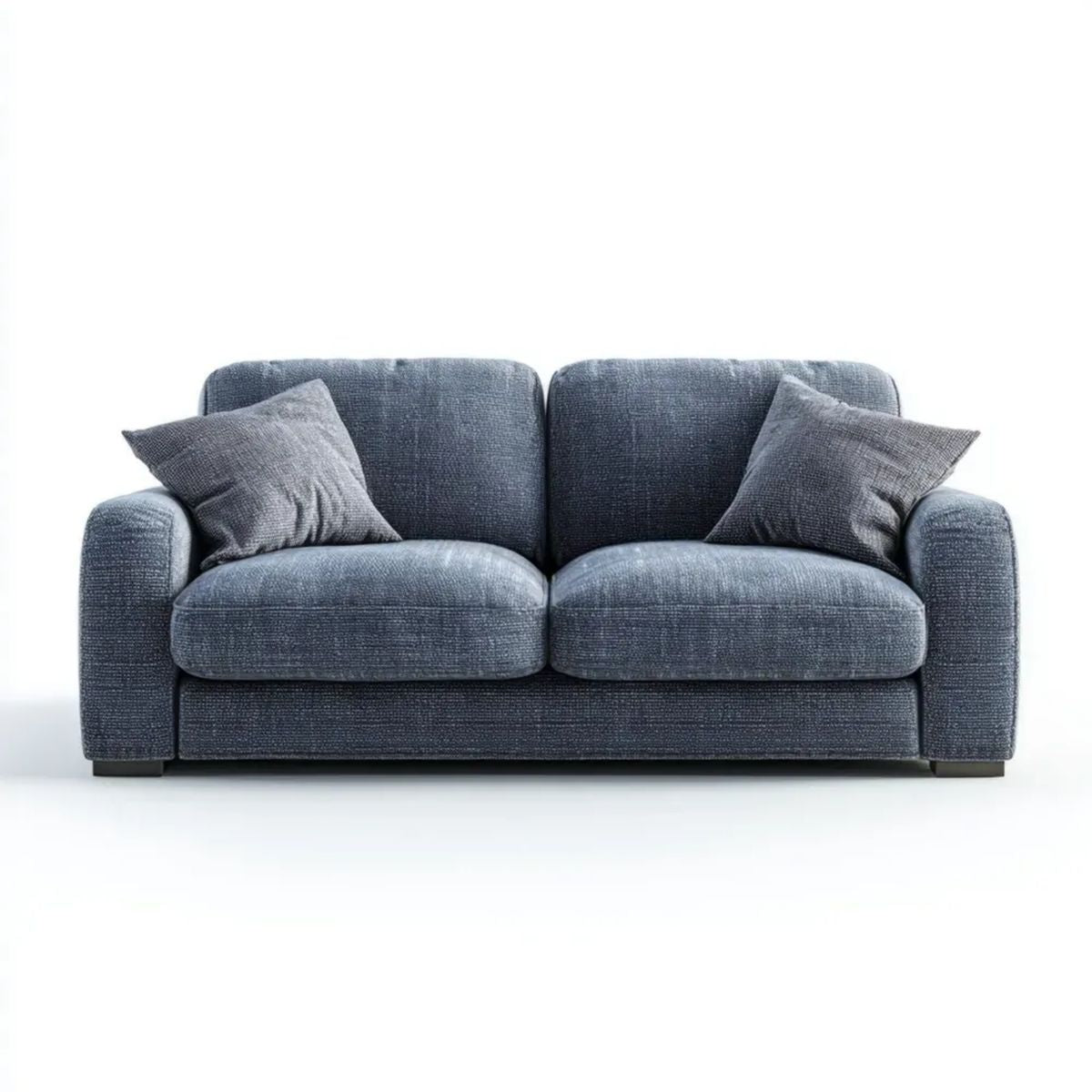 Dwuosobowa sofa szara z tapicerką poliestrową 170 x 90 x 85 cm
