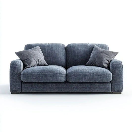 Dwuosobowa sofa szara z tapicerką poliestrową 170 x 90 x 85 cm