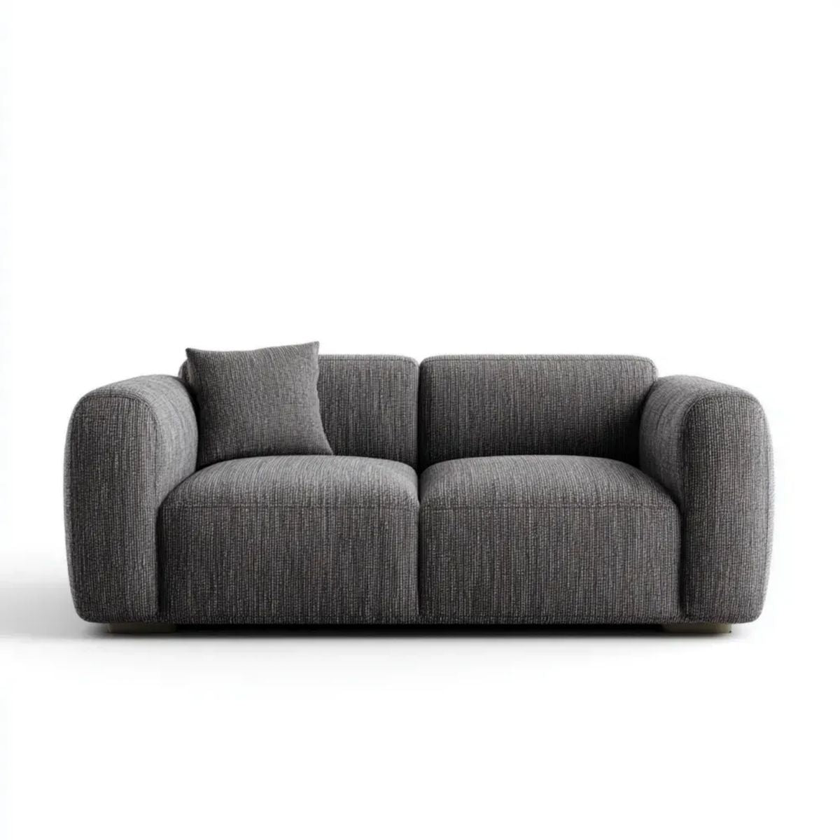 Szara sofa dwuosobowa z poliestrowego sztruksu 180 x 92 x 75 cm