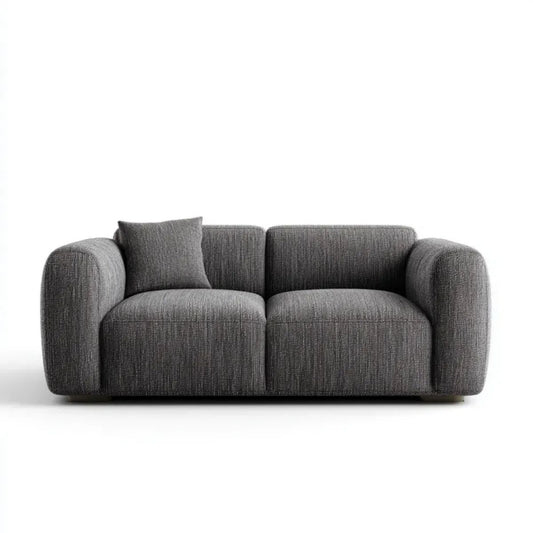Szara sofa dwuosobowa z poliestrowego sztruksu 180 x 92 x 75 cm